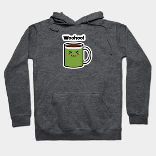 Woohoo! | Coffee | Charging | Low Battery | Cute Kawaii | Gray Hoodie